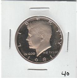 PROOF KENNEDY HALF 1981 S