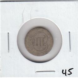 3 CENT SILVER PIECE VERY WEAK DATE