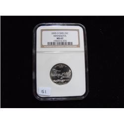 2005 D SMS QUARTER MS 67 NGC