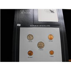 COINS OF NATIONS REPUBLIC ICELAND WITH STAMPS