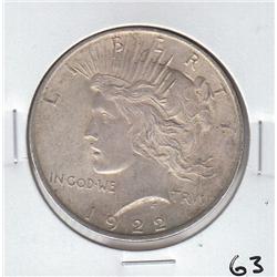 $1 PEACE DOLLAR 1922
