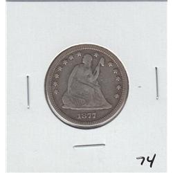 1877 SEATED QUARTER
