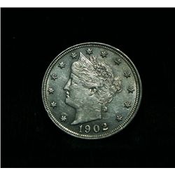 1902 Liberty 'V' Nickel Grades Select Uncirculated ms63 PL