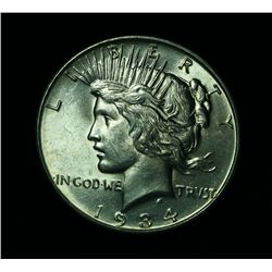 1934-d Peace Dollar $1 Grades Select Uncirculated ms63+ PQ