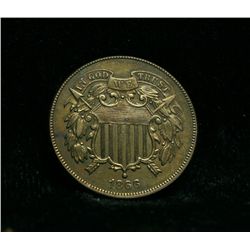 1866 Two Cent Piece 2c grades au58/slider