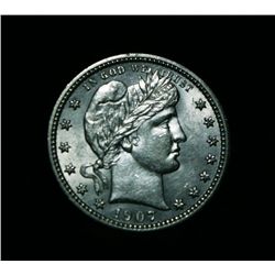 1907-p Barber Quarter Grades Choice Uncirculated ms64