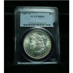 PCGS 1887-o Morgan Dollar Graded Choice Uncirculated ms64  PCGS