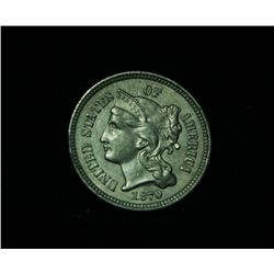 1870 3 Cent Nickel Grades Choice Uncirculated ms64