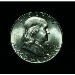1950-p Franklin Half Dollar 50c Grades Gem Uncirculated ms64 FBL