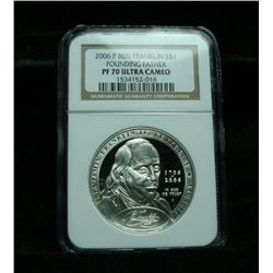 NGC 2006-p Benjamin Franklin Founding Father Proof Commemorative Graded PF70 Ultra Cameo