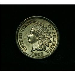 1863 Indian Head Copper Nickel 1c Grades ms64