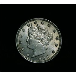1905 Liberty 'V' Nickel Grades Select Uncirculated ms63