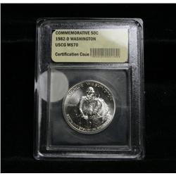 1982-d George Washington Silver Uncirculated Commemorative 50c Graded ms70