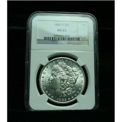 NGC 1885-o Morgan Dollar Graded Select Uncirculated ms63  NGC