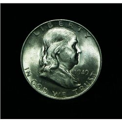 1949-d Franklin 50c Grades Choice Uncirculated ms64 FBL