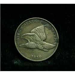1858 Large Letters Flying Eagle 1c  Grades xf40