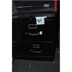 2 x Black Two Drawer Legal Filing Cabinets