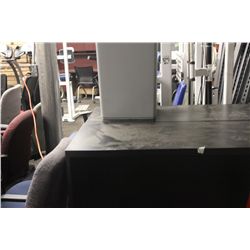 2 BLACK METAL STORAGE CASES & 3 GARBAGE CANS