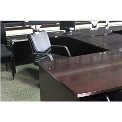 DARK MAHOGANY BOWFRONT USHAPE EXECUTIVE OFFICE