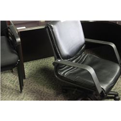 BLACK LEATHER MIDBACK CHAIR