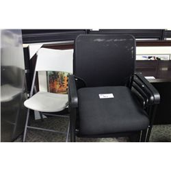 BLACK MESHBACK STACKING CLIENT CHAIR