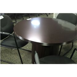 DARK MAHOGANY ROUND CONFERENCE TABLE