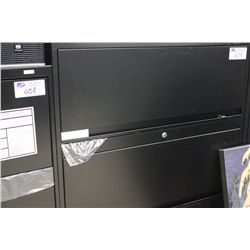 BLACK 4 DRAWER LATERAL FILE CABINET