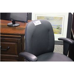 GLOBAL BLACK LEATHER ERGONOMIC TASK CHAIR