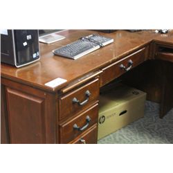 DARK MAHOGANY TRADITIONAL LSHAPE LAWYERS DESK