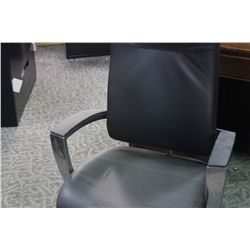 BLACK LEATHER HIGH BACK ERGONOMIC EXECUTIVE CHAIR