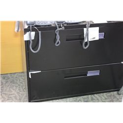 BLACK GLOBAL 2 DRAWER LATERAL FILE CABINET