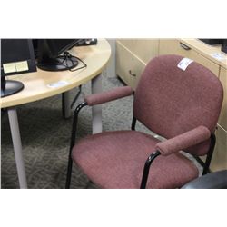 BURGANDY SLED BASED CLIENT CHAIR