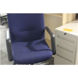 MOBILE FILE PEDESTAL & A BLUE TASK CHAIR