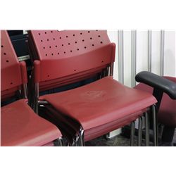 BURGANDY HEAVY PLASTIC STACKING CHAIR
