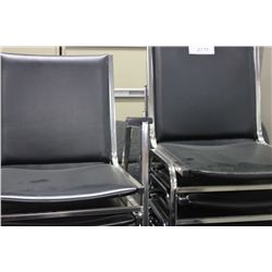 LARGE LOT OF BLACK STACKING CHAIRS