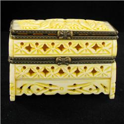 Chinese Handcarved Bone Double Gem Box (CLB-853)