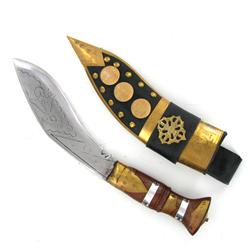 Tibet Teak Handle Steel Dagger and Scarab  (CLB-826)