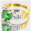 Image 2 : 19.4twc Lab Diamond/Emerald Gold Vermeil Ring (JEW-3529)