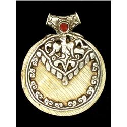 255ct Vintage Tibet Silver Shell Pendant (ANT-1573)