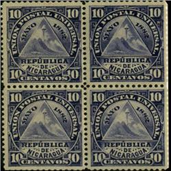 1882 Nicaragua 10c May Day Block of 4 (STM-0394)