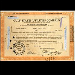 1950s Gulf States Util. Stock Certificate Rare (CUR-06402)