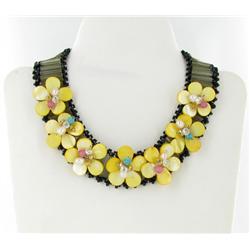 750twc MOP Pearl & Crystal Necklace (JEW-2481)