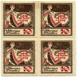 1919 Latvia 10k Independence 4 Block Variety (STM-0523)