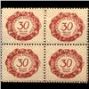 Image 1 : 1920 Liechtenstein 30h Postage Due 4 Block Error (STM-0448)