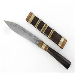 Tibet Handcarved Rosewood/Steel Knife & Scarab (CLB-868)