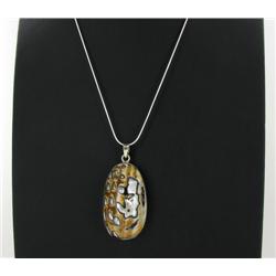 Sterling & Mother of Pearl Pendant Necklace (JEW-1419)