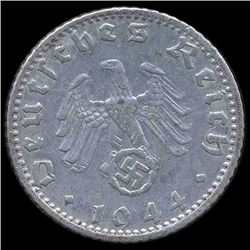 1944F Nazi Germany 50pfg AU RARE ERROR (COI-8124)
