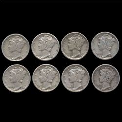 1934 Mercury Dimes Hi Grade Lot of 8 (COI-8462)