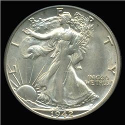 1942S Walking Liberty 50c Choice+ Unc Variety (COI-6314)