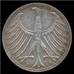 1958G Germany Silver 5 Mark Hi Grade (COI-8498)